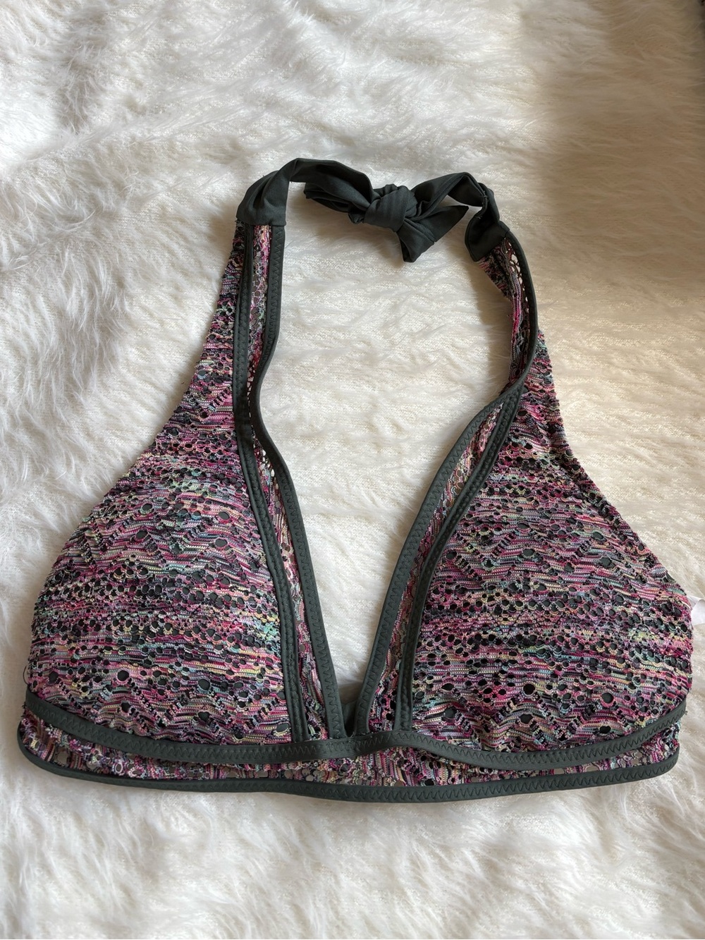 Becca Reveal Crochet Bikini Top- Size D